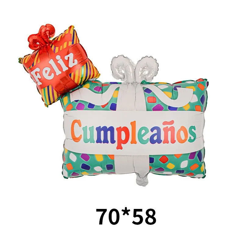 3D Birthday Cake Aluminum Film Balloon Decoration Colored Double Layer Cake 1 Year Old Baby Shower Birthday Party Supplies - Slobuy