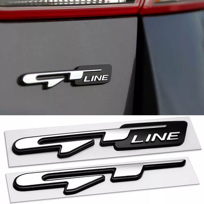 3D Car GT line Design Fender Rear Trunk body Emblem Badge sticker For Peugeot For Kia K9 Forte Ceed Cerato RIO K3 K5 Accessories - Slobuy