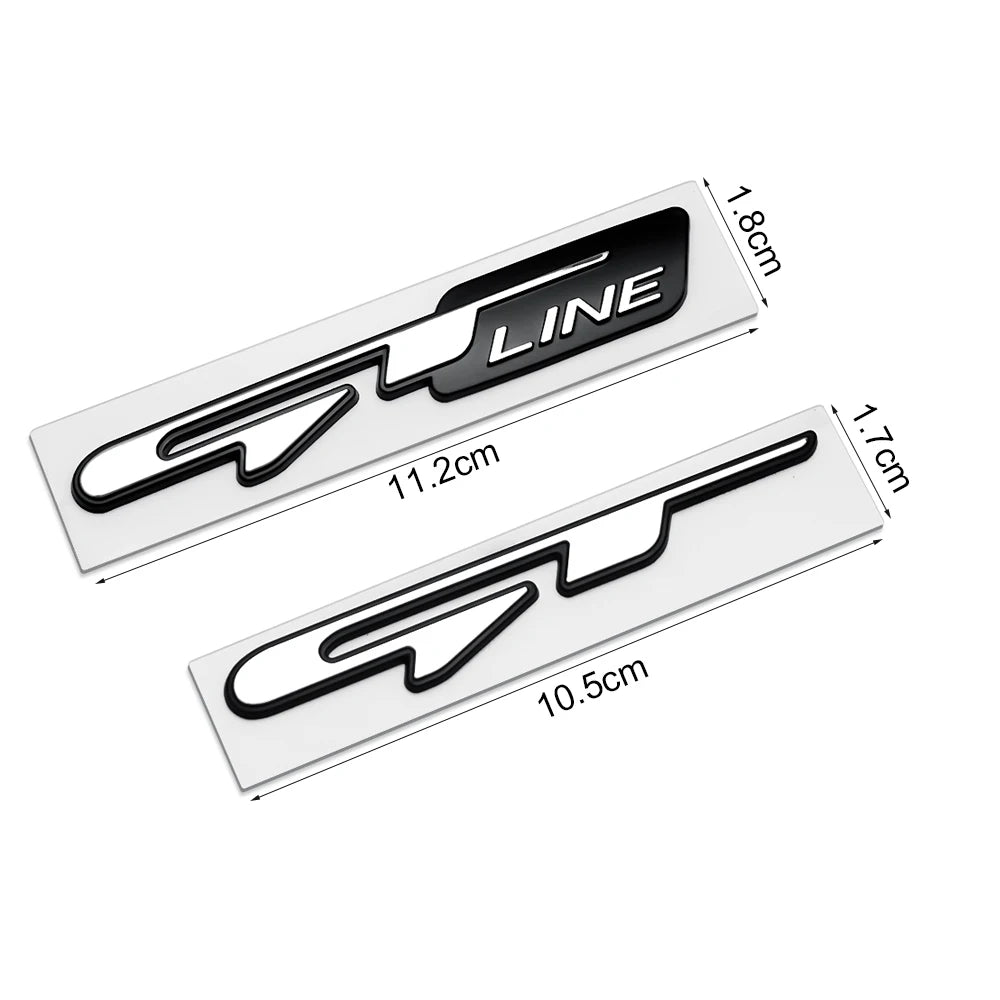 3D Car GT line Design Fender Rear Trunk body Emblem Badge sticker For Peugeot For Kia K9 Forte Ceed Cerato RIO K3 K5 Accessories - Slobuy