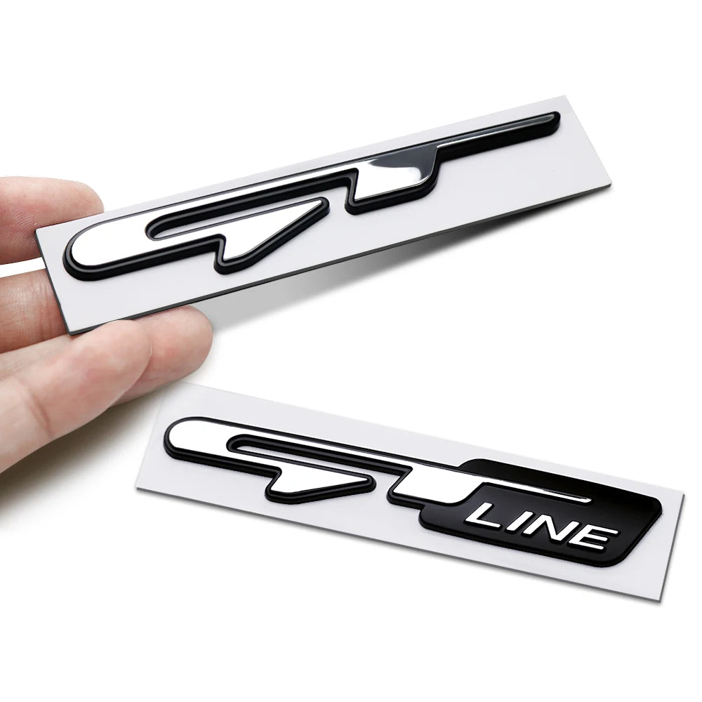3D Car GT line Design Fender Rear Trunk body Emblem Badge sticker For Peugeot For Kia K9 Forte Ceed Cerato RIO K3 K5 Accessories - Slobuy