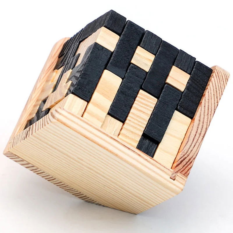 3D Cube Puzzle Luban Interlocking Creative Educational Wooden Toy Brain IQ Mind Early Learning Game Gift For Children Letter 54T - Slobuy