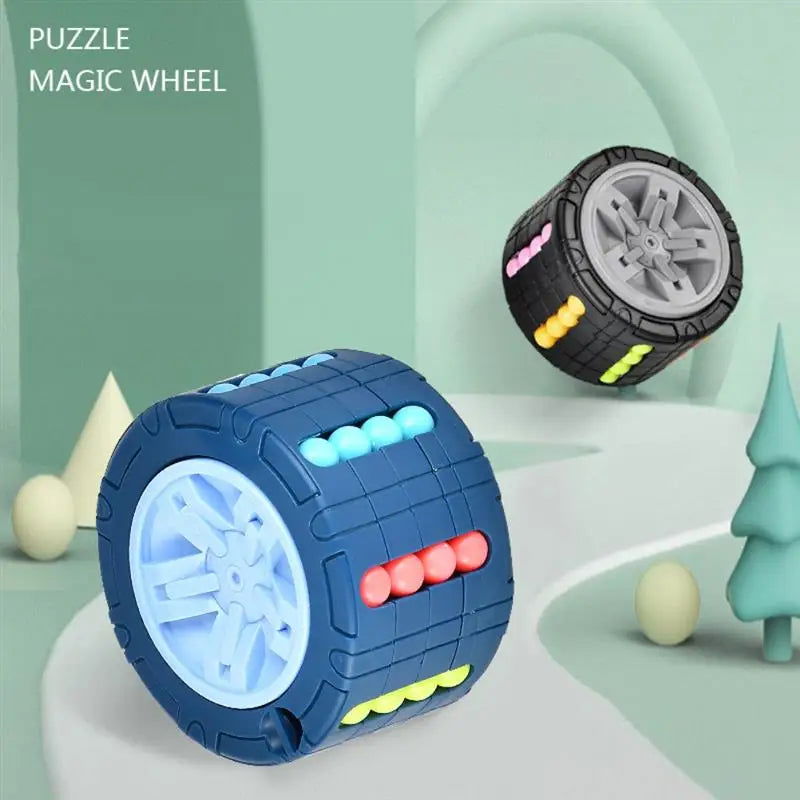 3D Cylinder Cube Toy Magical Bean Gyro Rotate Slide Puzzle Games Relieve Stress Children Educational Montessori Infant Toys Gift - Slobuy