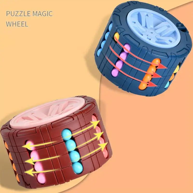 3D Cylinder Cube Toy Magical Bean Gyro Rotate Slide Puzzle Games Relieve Stress Children Educational Montessori Infant Toys Gift - Slobuy