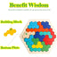 3D Hexagonal Wooden Puzzles Educational Toys For Children Kids Preschool Tangram Board Brain IQ Test Game Montessori Toys Gifts - Slobuy