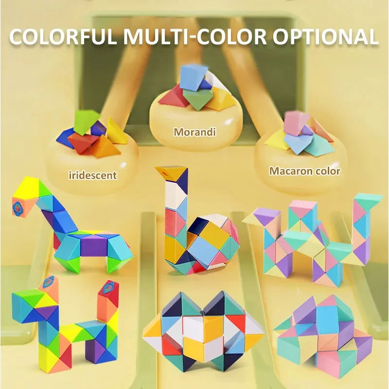 3D Magic Ruler Toys Twisted Puzzle Cubes Children Educational Sensory Toys STEAM Montessori Foldable Magic Ruler For Kids Gifts - Slobuy