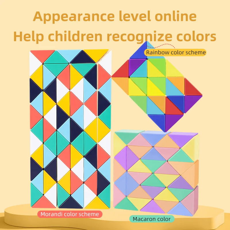 3D Magic Ruler Toys Twisted Puzzle Cubes Children Educational Sensory Toys STEAM Montessori Foldable Magic Ruler For Kids Gifts - Slobuy