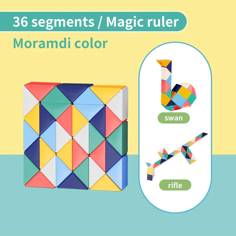 3D Magic Ruler Toys Twisted Puzzle Cubes Children Educational Sensory Toys STEAM Montessori Foldable Magic Ruler For Kids Gifts - Slobuy