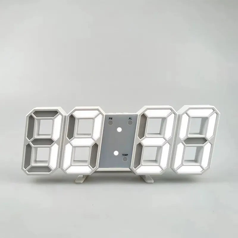 3D Mini Clock LED Digital Wall Clock Desk Clock Electronic Alarm Clock Living Room Wall Clock DIY Kitchen Timer - Slobuy