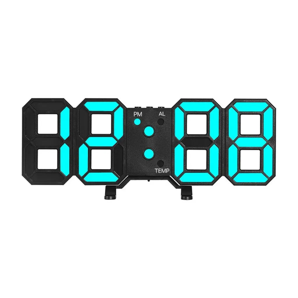 3D Mini Clock LED Digital Wall Clock Desk Clock Electronic Alarm Clock Living Room Wall Clock DIY Kitchen Timer - Slobuy