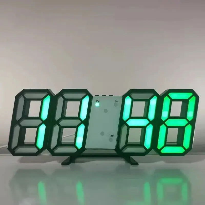 3D Mini Clock LED Digital Wall Clock Desk Clock Electronic Alarm Clock Living Room Wall Clock DIY Kitchen Timer - Slobuy
