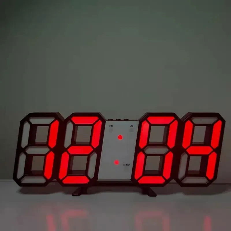3D Mini Clock LED Digital Wall Clock Desk Clock Electronic Alarm Clock Living Room Wall Clock DIY Kitchen Timer - Slobuy