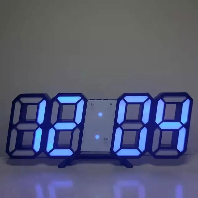 3D Mini Clock LED Digital Wall Clock Desk Clock Electronic Alarm Clock Living Room Wall Clock DIY Kitchen Timer - Slobuy