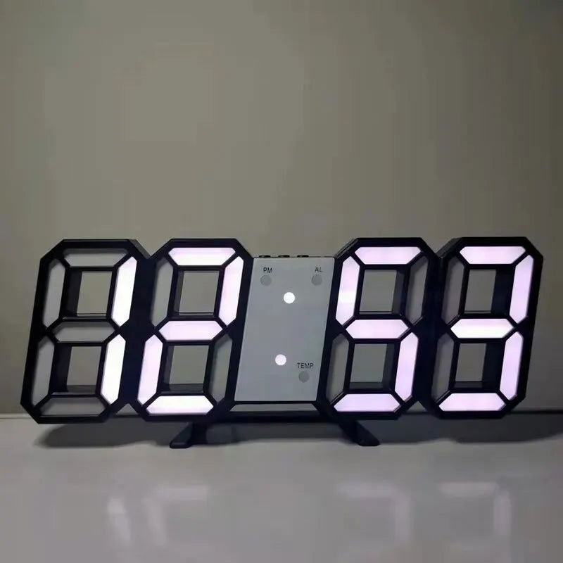 3D Mini Clock LED Digital Wall Clock Desk Clock Electronic Alarm Clock Living Room Wall Clock DIY Kitchen Timer - Slobuy