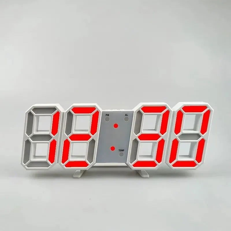 3D Mini Clock LED Digital Wall Clock Desk Clock Electronic Alarm Clock Living Room Wall Clock DIY Kitchen Timer - Slobuy