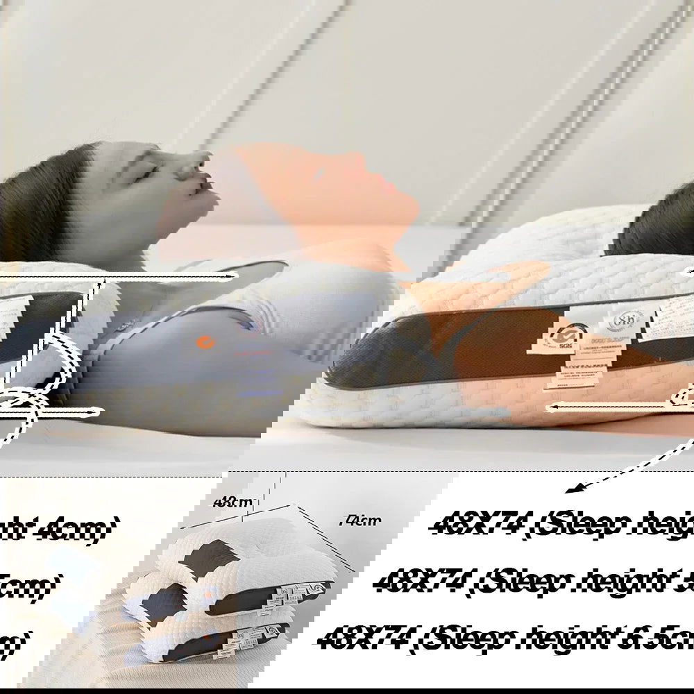 3D Neck Pillow Orthopedic To Help Sleep And Protect The Neck High Elastic Soft Porosity Washable Pillows Bedding For Hotel Home - Slobuy