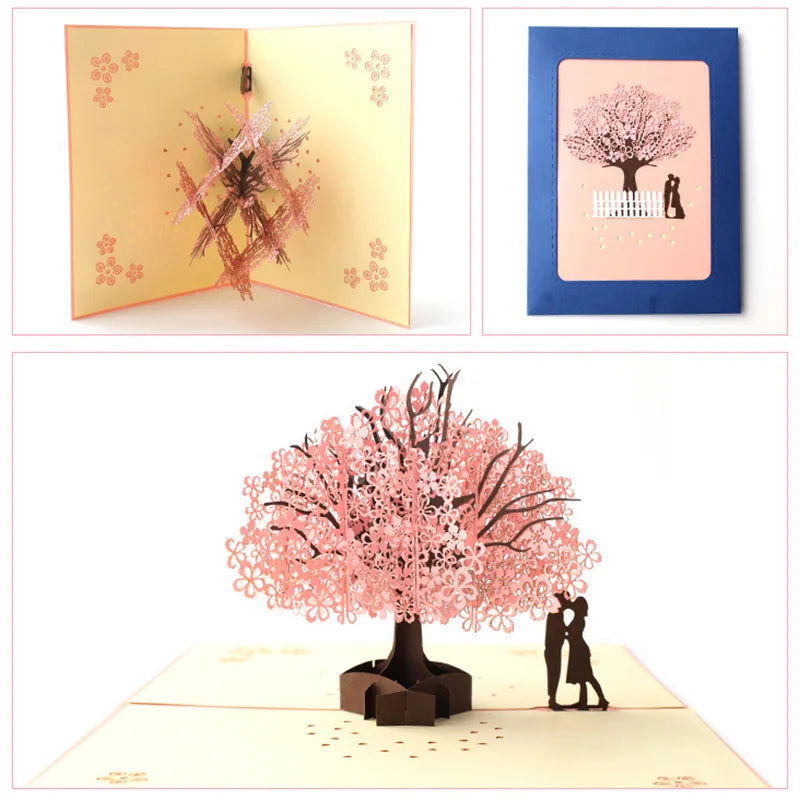 3D Pop UP Flower Bouquet Cards Birthday Greeting Card Handmade Butterfly Thank You Postcard for Wife Mom Girlfriend Teacher Gift - Slobuy