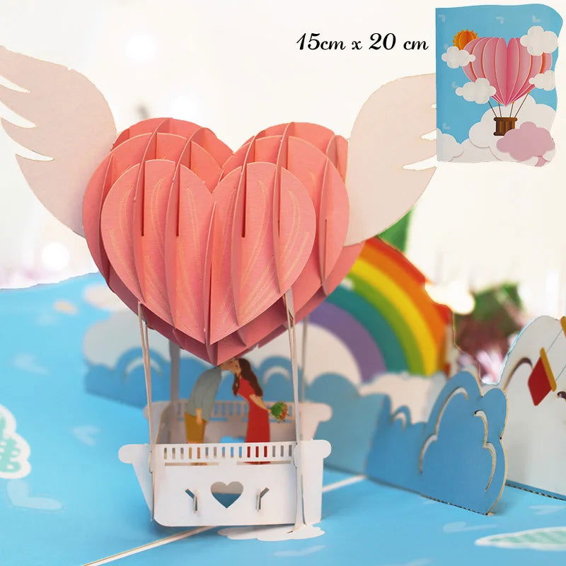 3D Pop UP Happy Birthday Greeting Invitation Cards Laser Cut Boy Girl Kids Gift Card Thank You Cards Vehicle Miniatures Postcard - Slobuy