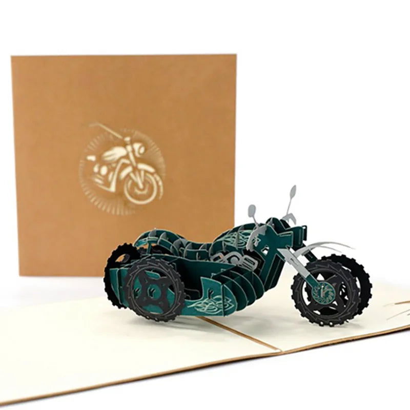 3D Pop UP Happy Birthday Greeting Invitation Cards Laser Cut Boy Girl Kids Gift Card Thank You Cards Vehicle Miniatures Postcard - Slobuy