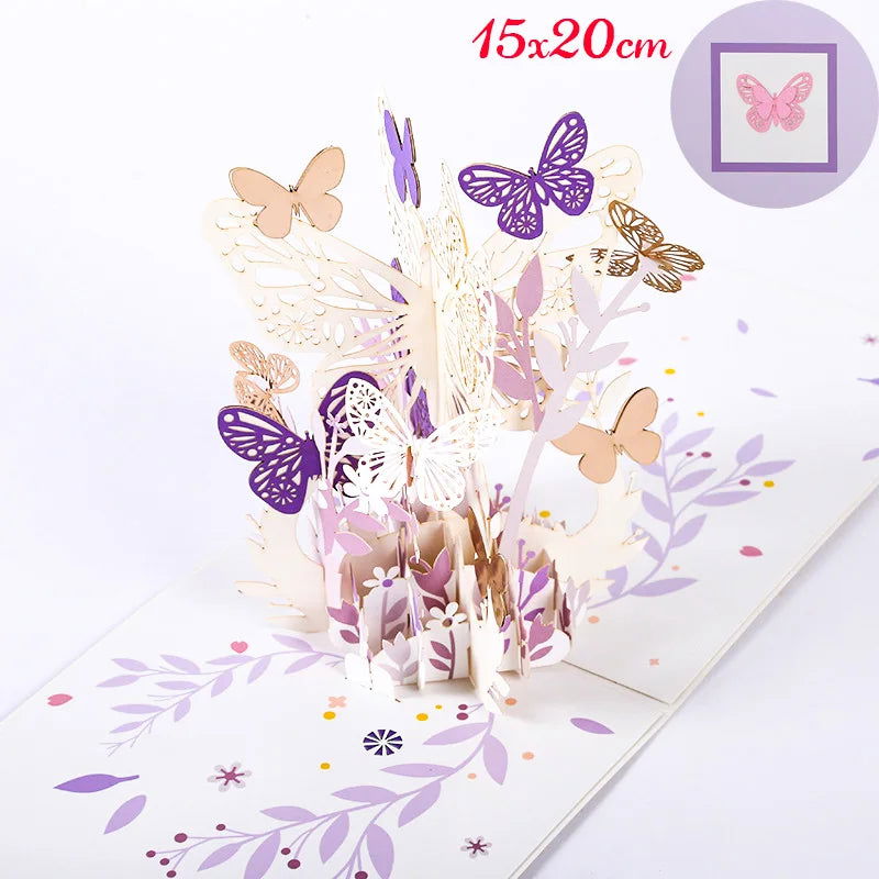 3D Pop UP Happy Birthday Greeting Invitation Cards Laser Cut Boy Girl Kids Gift Card Thank You Cards Vehicle Miniatures Postcard - Slobuy