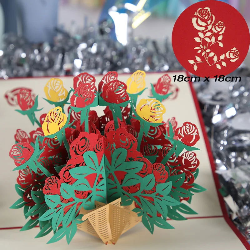 3D Pop UP Happy Birthday Greeting Invitation Cards Laser Cut Boy Girl Kids Gift Card Thank You Cards Vehicle Miniatures Postcard - Slobuy