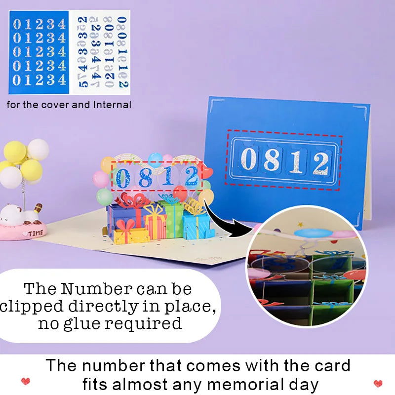 3D Pop UP Happy Birthday Greeting Invitation Cards Laser Cut Boy Girl Kids Gift Card Thank You Cards Vehicle Miniatures Postcard - Slobuy