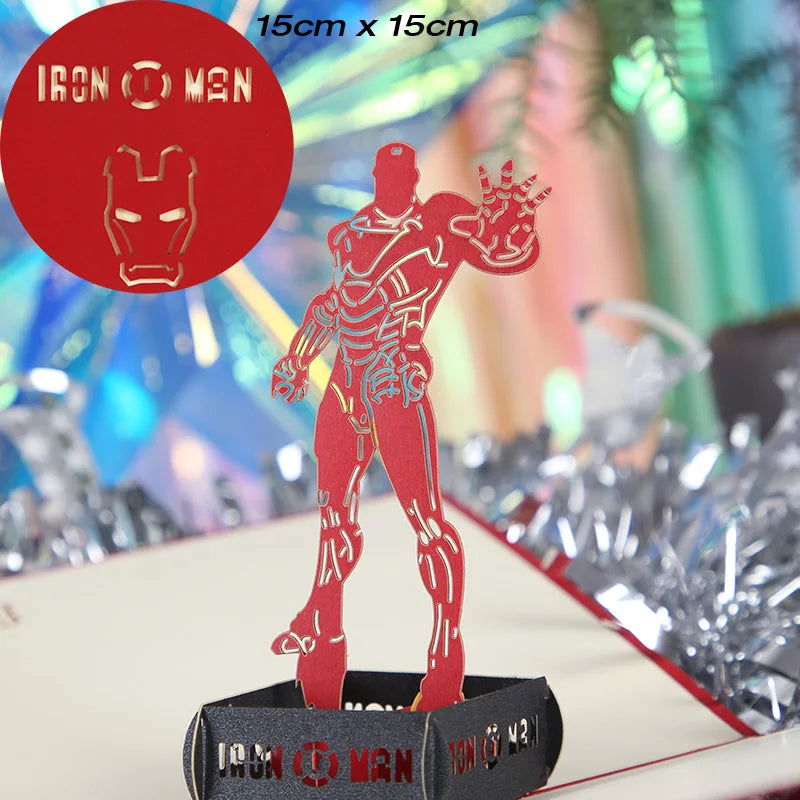 3D Pop UP Happy Birthday Greeting Invitation Cards Laser Cut Boy Girl Kids Gift Card Thank You Cards Vehicle Miniatures Postcard - Slobuy