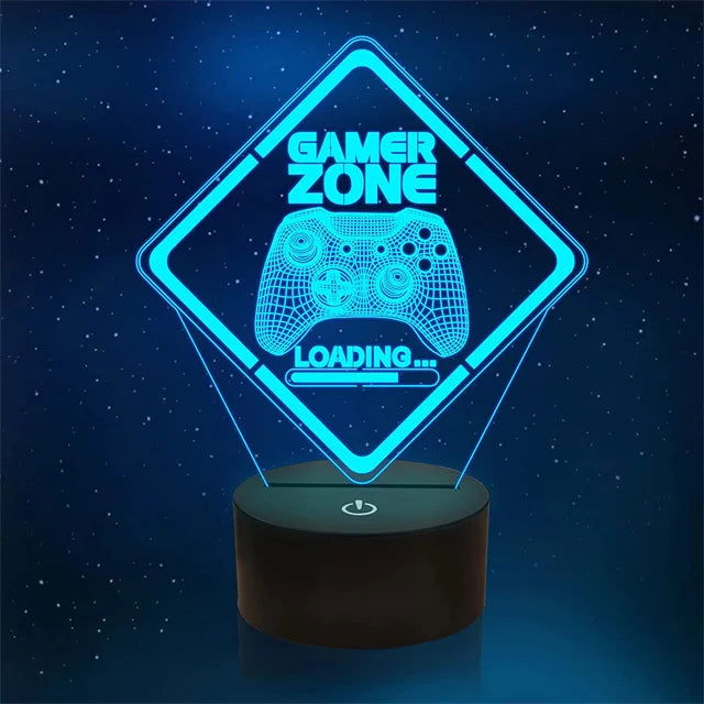 3D led lamp Gaming room light Games NightLight Gaming Table Lamp for Children Headphones Game Zone Lights Home Decor Gift - Slobuy