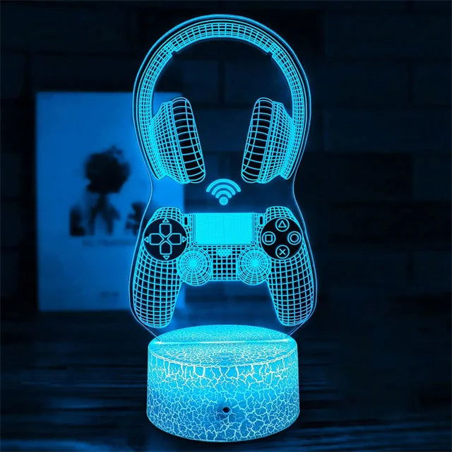 3D led lamp Gaming room light Games NightLight Gaming Table Lamp for Children Headphones Game Zone Lights Home Decor Gift - Slobuy