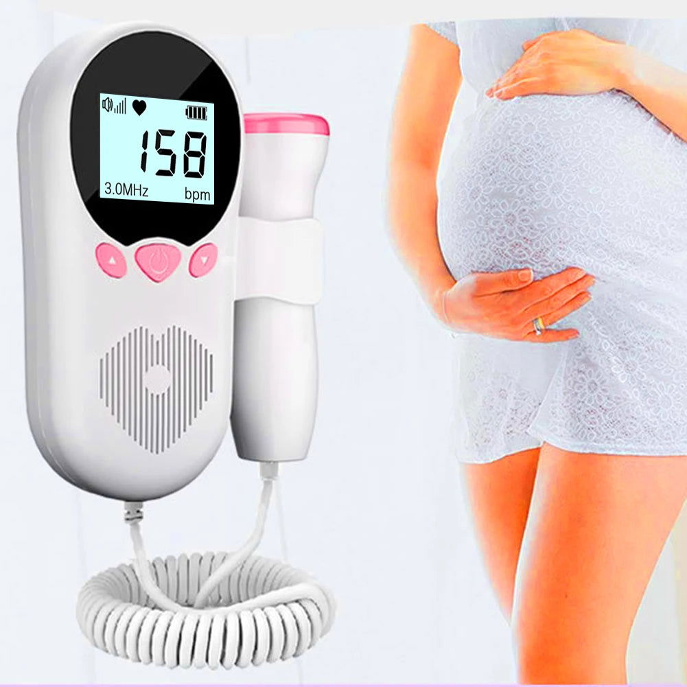 3MHz Doppler Fetal Heart rate Monitor Household Portable Pregnancy Baby Fetal Sound Heart Rate Detector LCD Display Ultrasound - Slobuy