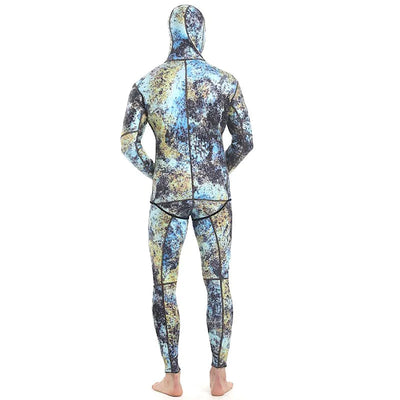 Wetsuits Men's 1.5/3MM Neoprene Hooded Warm Wetsuit Camouflage Split Hunting Fish Hunting Scuba Snorkeling Surfing Swimsuit - Slobuy