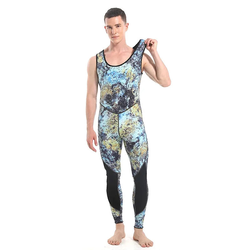 Wetsuits Men's 1.5/3MM Neoprene Hooded Warm Wetsuit Camouflage Split Hunting Fish Hunting Scuba Snorkeling Surfing Swimsuit - Slobuy