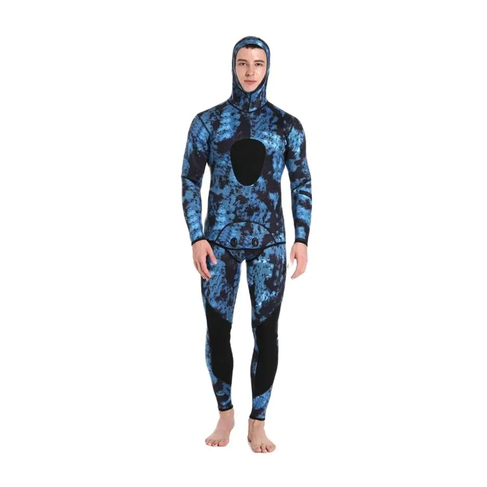 Wetsuits Men's 1.5/3MM Neoprene Hooded Warm Wetsuit Camouflage Split Hunting Fish Hunting Scuba Snorkeling Surfing Swimsuit - Slobuy