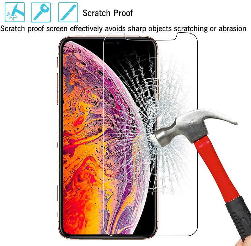 3PCS Glasses Screen Protector Case for IPhone 15 14 12 11 13 Pro Max XS XR X Mini 8 7 6 6S Plus SE 2020 15Promax I Phone Cover - Slobuy