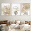 3PCS Islamic Calligraphy Bismillah Beige Floral Posters Canvas Painting Wall Art Pictures Living Room Interior Home Decoration - Slobuy