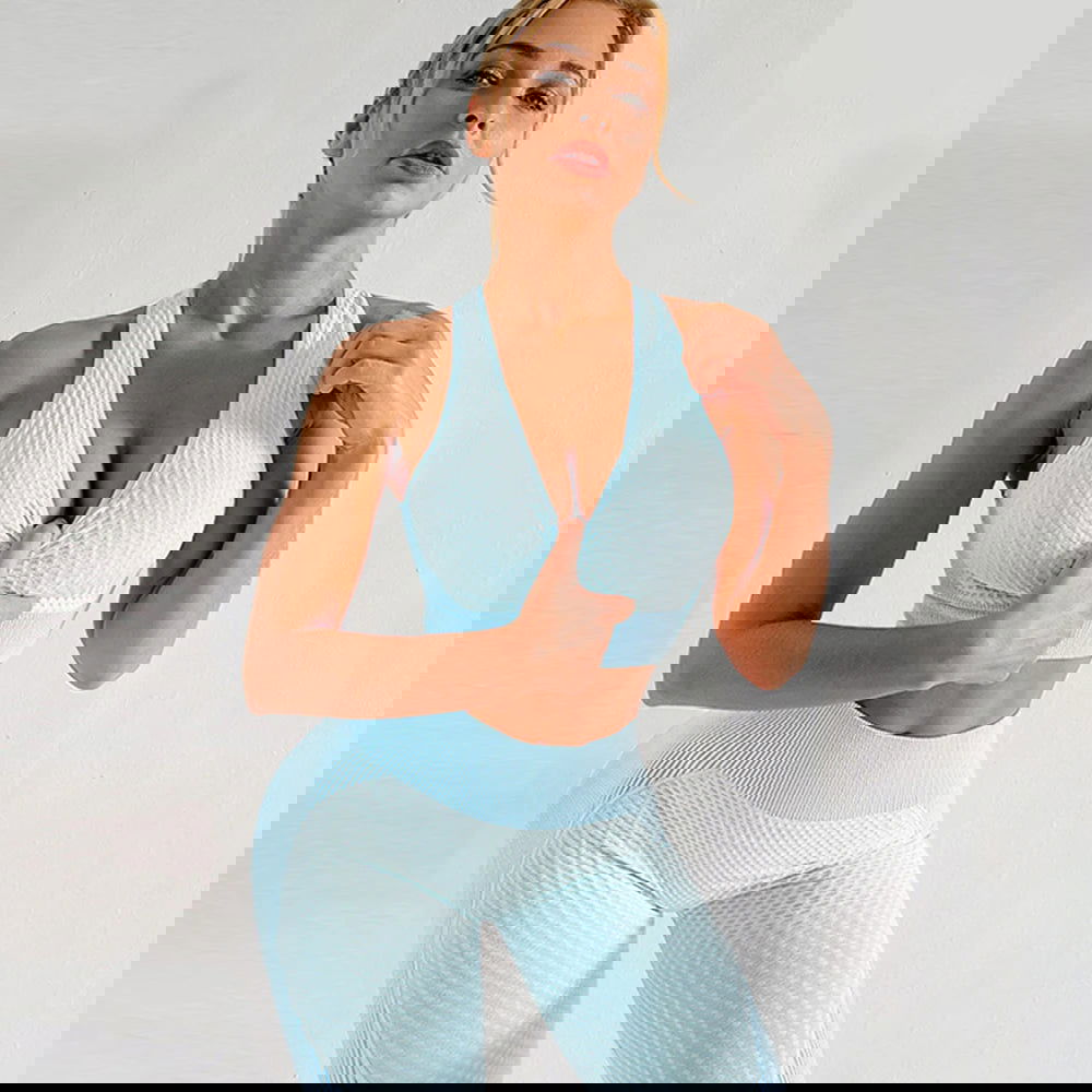 2/3PCS Seamless Women Yoga Set Workout Sportswear Gym Clothing Fitness Long Sleeve Crop Top High Waist Leggings Sports Suits - Slobuy