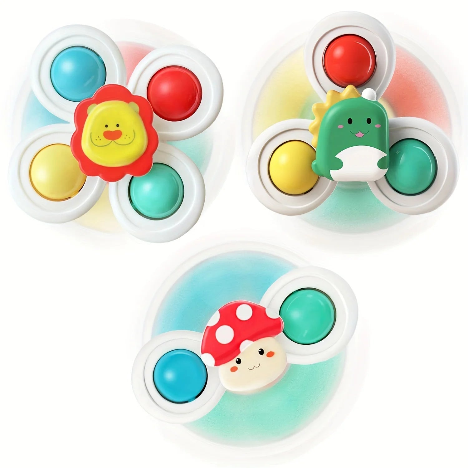 3PCS Suction Cup Rotating Toy for Baby Hand-eye Coordination Educational Training, Bath & Travel toy, Birthday Christmas Gift - Slobuy
