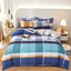 3PC 100% Cotton Duvet Cover Set Striped Printing 1PC Duvet Cover 2PC Pillowcase Cotton Soft Skin Friendly Bedding - Slobuy
