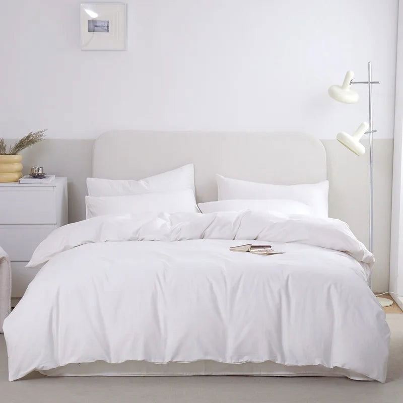 2/3Pcs 100% Cotton Duvet Cover Set, Quality High Textile Count Fabric, Double Single King Queen Cotton Bedding Quilt Cover Set - Slobuy
