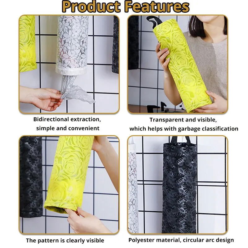 3Pcs Hanging Storage Dispensers Breathable Washable Hanging Mesh Garbage Bag Organizer for Kitchen Plastic Bag Storage - Slobuy