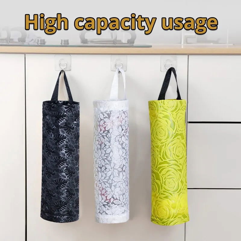 3Pcs Hanging Storage Dispensers Breathable Washable Hanging Mesh Garbage Bag Organizer for Kitchen Plastic Bag Storage - Slobuy