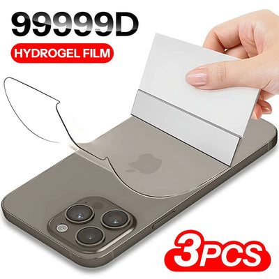 3Pcs Hydrogel Film For iPhone 15 14 13 12 11 Pro Max Mini Soft Screen Protector 7 8 Plus Back Film Not Glass Phone Accessories - Slobuy