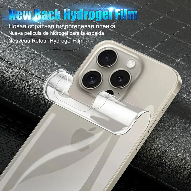 3Pcs Hydrogel Film For iPhone 15 14 13 12 11 Pro Max Mini Soft Screen Protector 7 8 Plus Back Film Not Glass Phone Accessories - Slobuy