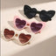 3Pcs Love Heart Frame Sunglasses Goggles Women Brand Designer Fashion Cute Solid Vintage Cheap Sun Glasses Party Gift - Slobuy