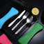 4Pcs/3Pcs Set Dinnerware Portable Printed Knifes Fork Spoon Stainless Steel Family Camping Steak Cutlery Tableware with Bag - Slobuy