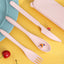 3Pcs Wheat Straw Dinnerware Set Portable Tableware Knife Fork Spoon Eco-Friendly Travel Cutlery Set Utensil Box Chopsticks Set - Slobuy