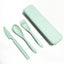 3Pcs Wheat Straw Dinnerware Set Portable Tableware Knife Fork Spoon Eco-Friendly Travel Cutlery Set Utensil Box Chopsticks Set - Slobuy