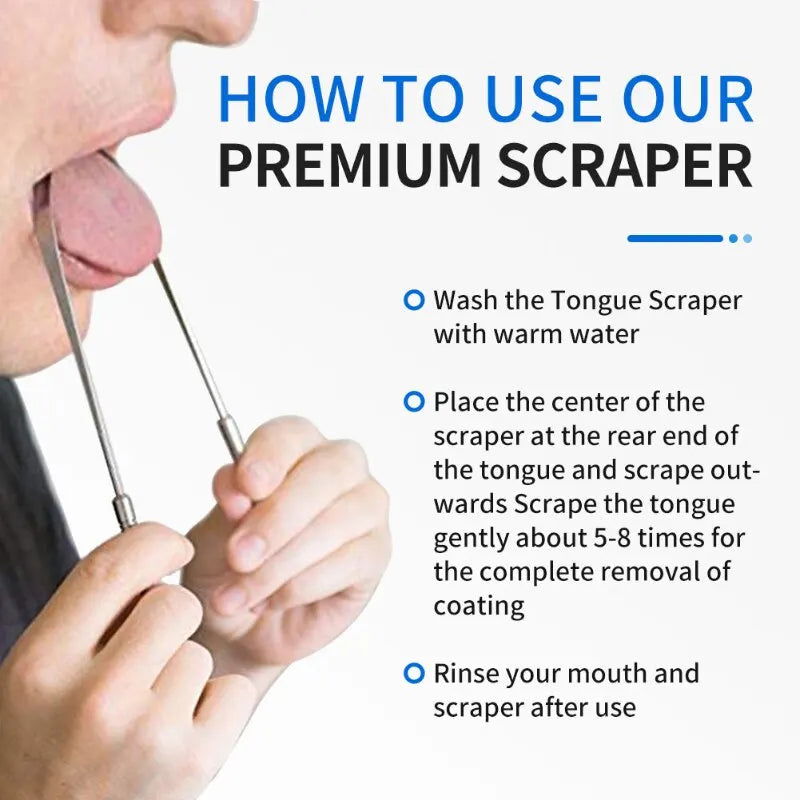 3 Colors Stainless Steel Tongue Scraper U-shaped Metal Fresh Breath Cleaning Coated Tongue Toothbrush Oral Hygiene Care Tools - Slobuy