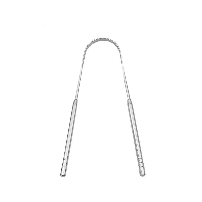 3 Colors Stainless Steel Tongue Scraper U-shaped Metal Fresh Breath Cleaning Coated Tongue Toothbrush Oral Hygiene Care Tools - Slobuy