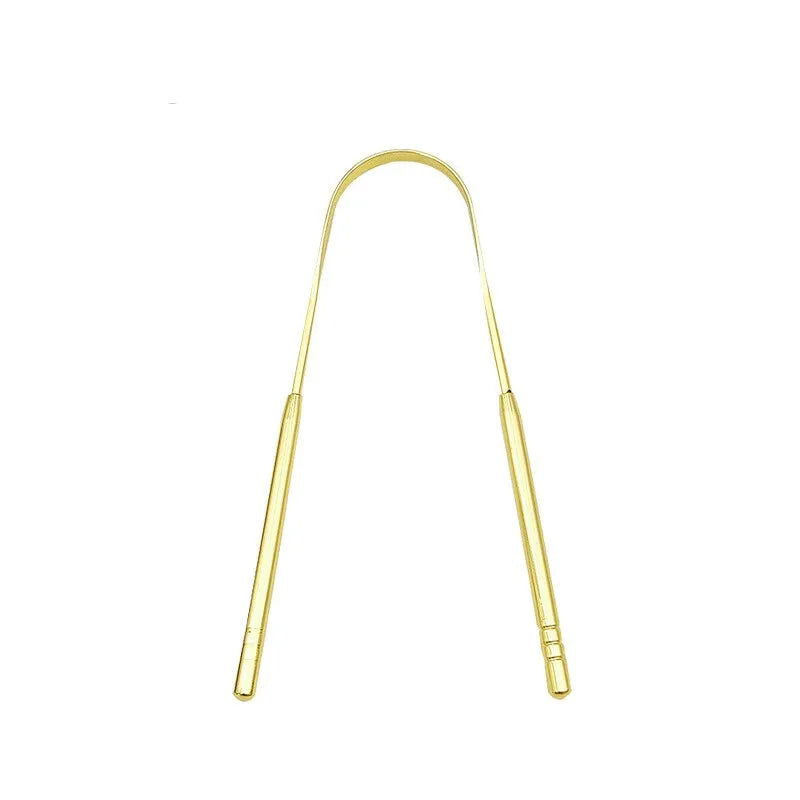 3 Colors Stainless Steel Tongue Scraper U-shaped Metal Fresh Breath Cleaning Coated Tongue Toothbrush Oral Hygiene Care Tools - Slobuy