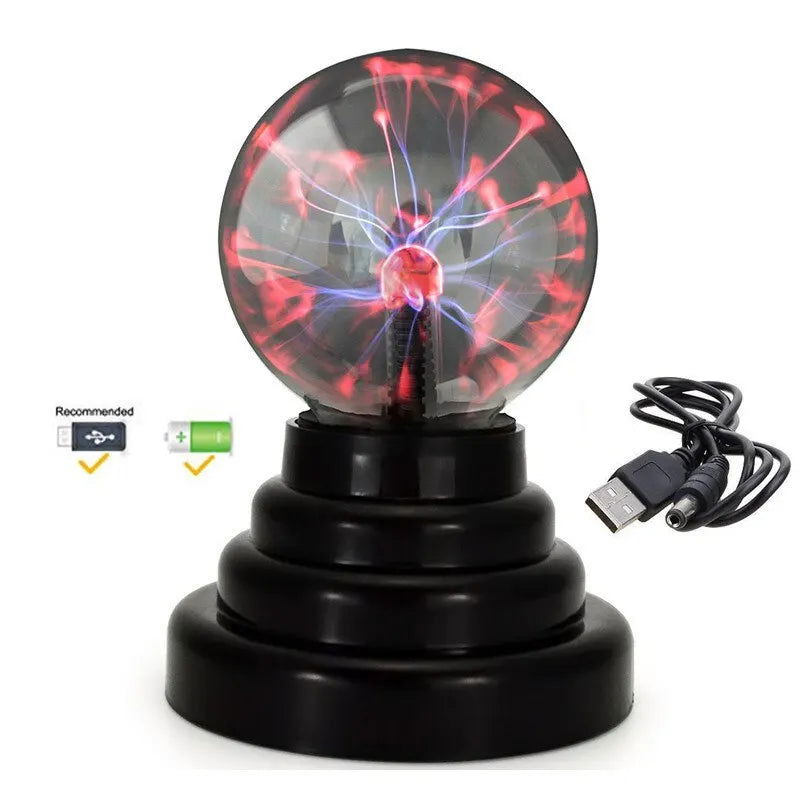 3 Inch Magic Plasma Ball Lamp Touch Sensitive Atmosphere Night Light Novelty Lamp Kids Birthday Christmas Gift - Slobuy
